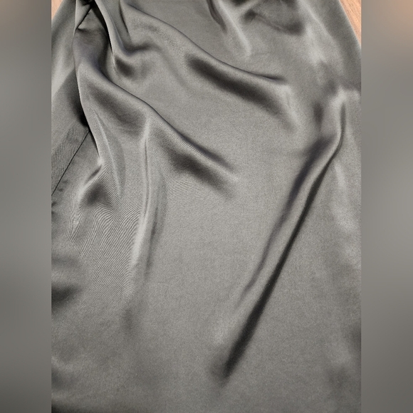 H&M Women's Elegant Black Slip Dress Straight Side Slit, sz SM - Picture 10 of 11